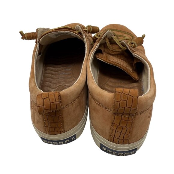 Sperry Crest Vibe Sneaker Womens SIze 8 Brown Casual Leather Shoes Embossed - Picture 5 of 8